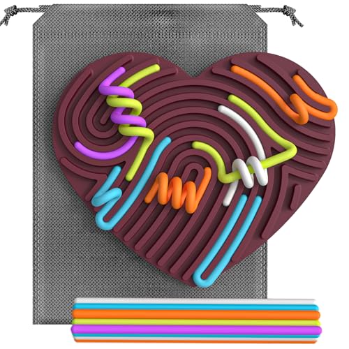 KEEPAQ Sensory Activity Board für Kinder 3+ und Erwachsene, Sensorische Brett Spielzeug für Beruhigung, Stressangst, ADHD und Autismus, Silikon Zappelkissen und 13 Fäden mit Tragbar Reisetasche von KEEPAQ