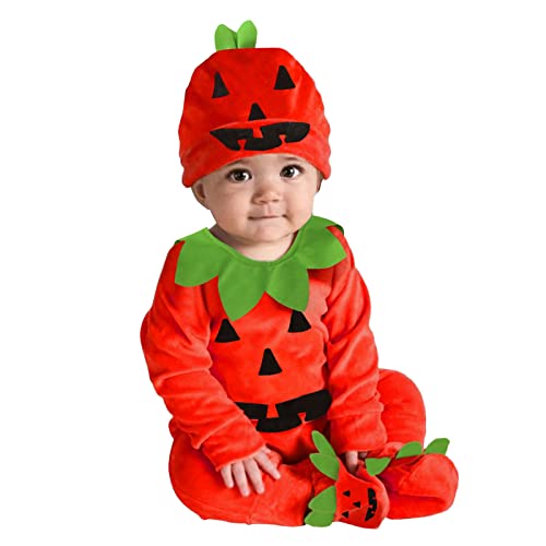 KEIZHUONIQIU Kinder Baby Kürbis Kostüm Halloween Kürbiskostüm Halloween Kostüm Kürbis Halloween Kostüm Kinder Mädchen Jungen Karneval Fasching Halloween Party Cosplay Kleidung von KEIZHUONIQIU