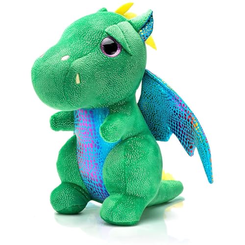 Dragon Plush Stuffed Animal Winged Flying Dinosaur Plush Toys 10 inch Green Stuffed Dragon Doll Christmas Birthday Gifts for Kids Girls Boys von KELCIO