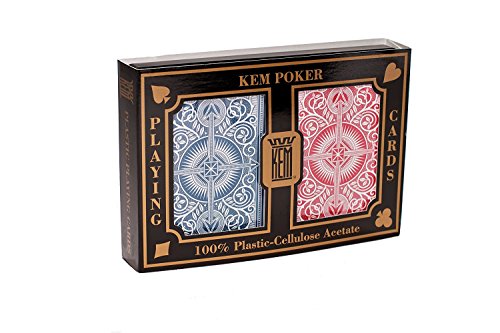 KEM Pfeil rot und blau, Poker-Größe, Jumbo-Index-Spielkarten, 4 Stück von KEM