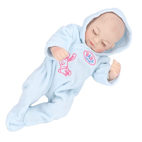 10 Zoll Lebensechte Wiedergeborene Babypuppe, Weiches Silikonspielzeug mit Detaillierten Gesichtszügen und Pyjamas, Waschbar, Ideales (10 Zoll großer Blauer Junge mit von KENANLAN