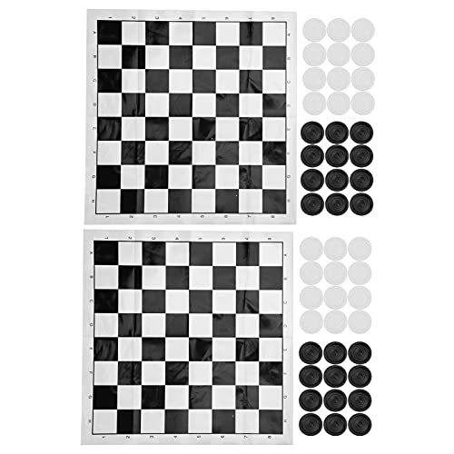 2er-Set Internationales Dame-Set, Tragbares Internationales Dame-Klappbrett-Schachspiel aus Kunststoff, Brettspiel für den Innen- und Außenbereich für die Familie von KENANLAN