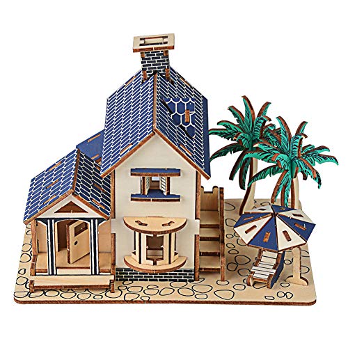 3D Puzzle Hausmodell aus Holz, Pädagogisches Puzzle Spielzeug für Kinder Zum BAU eines Villa Hauses von KENANLAN