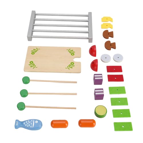 Hölzernen vor, Grill Grill Spiel Set Kids Hölzern BBQ Grill Playset, Sicheres Holzspielzeug für Alter 3+, Ideale, mit Küchenwerkzeugen, für Familienbindung Hölzernen vor, Grill Grill Spiel Set Kids Hölzern BBQ Grill Playset, Sicheres Holzspielzeug für Alter 3+, Ideale, mit Küchenwerkzeugen, für Familienbindung von KENANLAN