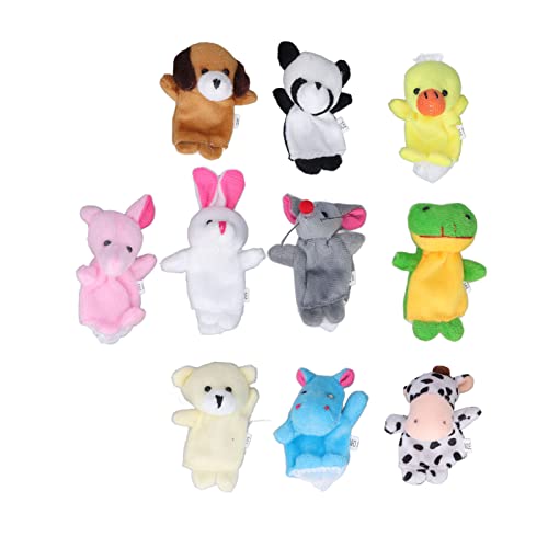 KENANLAN 10 teiliges Set aus Kurzen, Niedlichen CartoonTier Plüsch Fingerpuppen und Handpuppen Handschuhspielzeugen, Geeignet für Kinder über 3 Jahre von KENANLAN