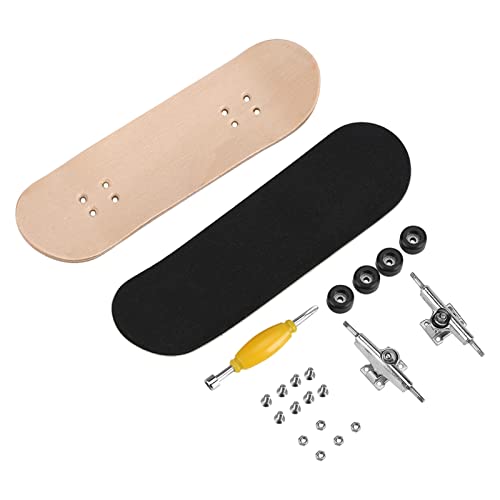 KENANLAN Fingerbretter, 1 Stück Ahorn Holzlegierung, Fingerbrett, Finger Skateboards mit Box, Reduziert Druck, Kindergeschenke (Schwarz) von KENANLAN