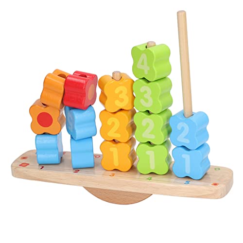 KENANLAN Holz Stapelspielzeug, Holz Zahlenpuzzle, Montessori Spielzeug, Baby Sortierung, Stapelblöcke, Rätsel, Lernspielzeug für Mädchen von KENANLAN