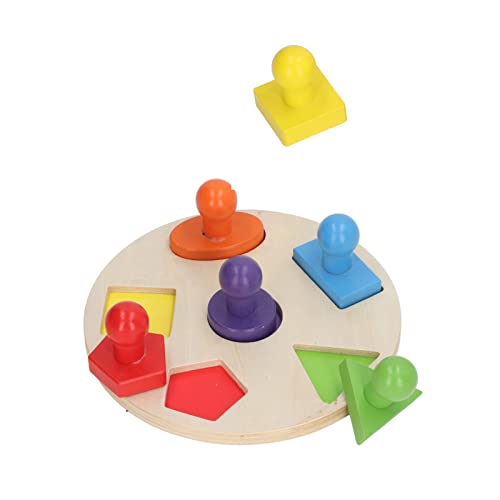 KENANLAN Holzform Puzzle, Pädagogisch, Bunt, Frühes Lernen, Fähigkeitsentwicklung, Rundes Brett, Mehrere Formen, Geometrisches Formbrett von KENANLAN