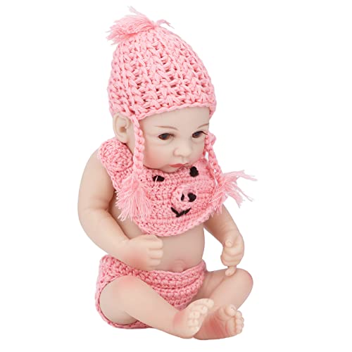 KENANLAN Lebensechte 10 Zoll Neugeborenen Babypuppe mit Flexiblen Gliedmaßen und Gestricktem Outfit, Ideales Reborn Puppenspielzeug für Kinder von KENANLAN