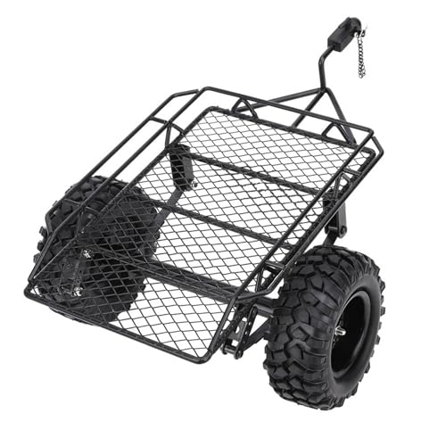 KENANLAN Metall Eimer Anhänger, RC Eimer Anhänger Simulations Nachläufer TRX4 D90 SCX10 CC01 1/10 DIY Teile (Schwarz) von KENANLAN