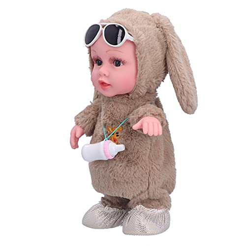 KENANLAN Musik Baby Puppe, Säugling Plüsch Musik Elektrische Puppe Singen Tanzen Gehen Sprechen Parroting Baby Mädchen (Flaschenpuppe (Tasche)) von KENANLAN