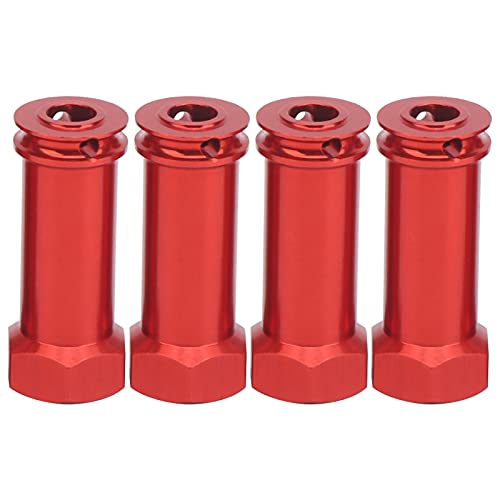 KENANLAN Naben Sechskant Adapter, RC Radnabe aus Aluminiumlegierung, Verlängerter Sechskant Verlängerungsadapter für WLToys 144001 1/14 RC Car (Rot) von KENANLAN