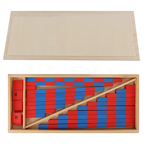 KENANLAN Numerische Stäbe, Montessori pädagogisches Mathe Spielzeug, Materialien für die Frühe Bildung, Blau, Rot, Kleine Numerische Stäbe von KENANLAN