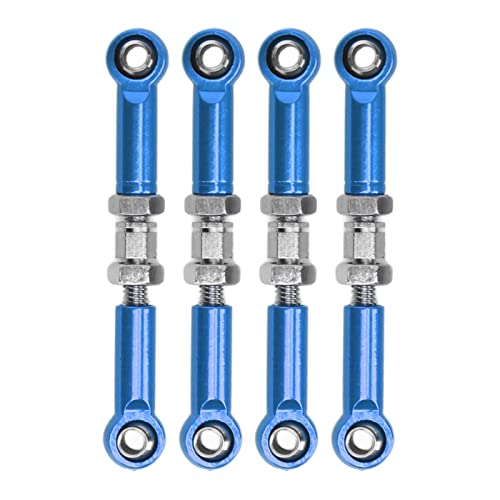 KENANLAN RC Oberlenker Spurstange, 4 Stück, Verstellbare Servo Links Spurstange für FMS 1/24 für FCX24 RC Auto, Hochpräzise RC Lenkungszugstange aus Aluminiumlegierung und Eisen (Blau) von KENANLAN