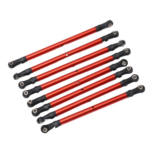 KENANLAN RC Verbindungsstange, 8pcs RC Verbindungsstangen Gelenkstangenend Kit aus Aluminiumlegierung, Upgrade Teile für Scx10 313 Mm 1/10 Radstand Chassis (Rot) von KENANLAN