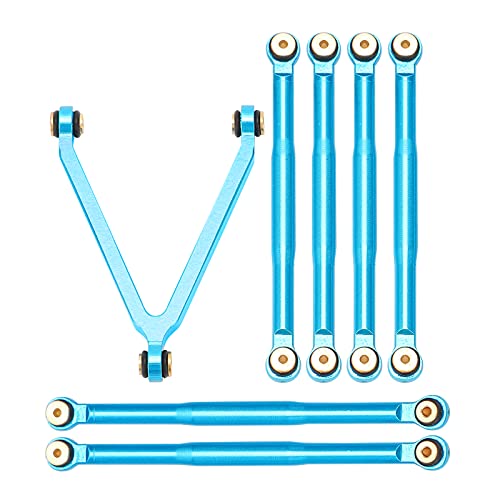 KENANLAN RC Zugstange Aluminiumlegierung Verbindungsarm Enden Stecker für Axial SCX24 90081 1/24 RC Auto (Blau) von KENANLAN