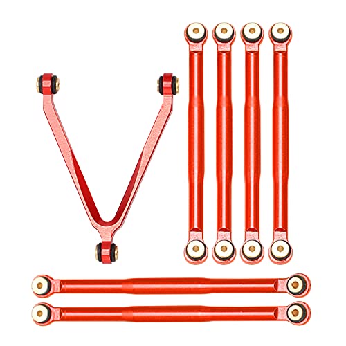 KENANLAN RC Zugstange Aluminiumlegierung Verbindungsarm Enden Stecker für Axial SCX24 90081 1/24 RC Auto (Rot) von KENANLAN