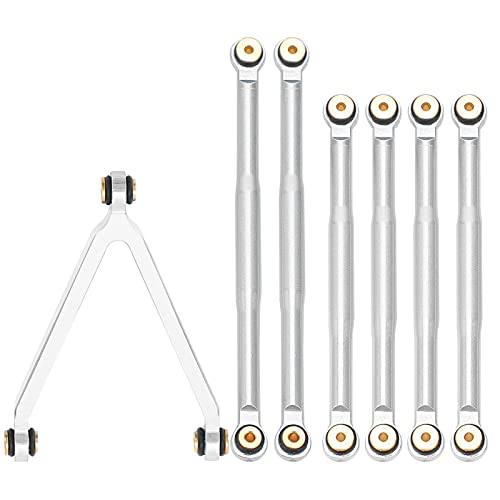 KENANLAN RC Zugstange Aluminiumlegierung Verbindungsarm Enden Stecker für Axial SCX24 90081 1/24 RC Auto (Silber) von KENANLAN