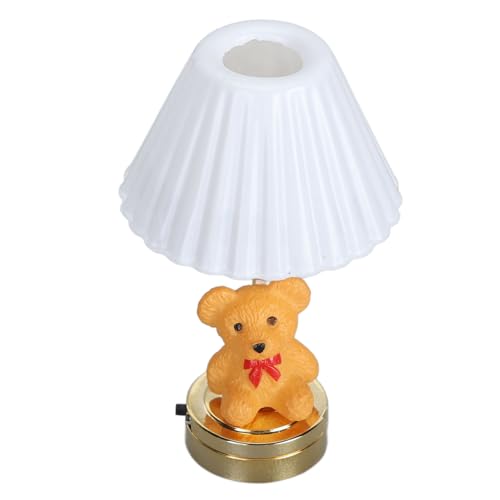 Puppenhaus-Bär-Tischlampe, Maßstab 1:12, Puppenhaus-Bär-Tischdekoration, Realistische LED-Lampe, Puppenhaus-Bär-Nachttischlampe von KENANLAN