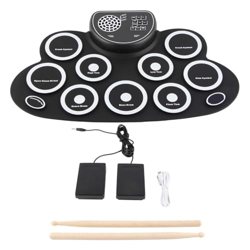 Roll Up Drum-Übungspad für Kinder mit Zwei Lautsprechern, Wiederaufladbares USB E Drum Set – Kompakt und Tragbar, für Anfänger von KENANLAN