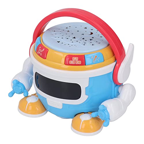 Trommel Percussion Spielzeug, Baby Trommel Roboter Spielzeug, 360 ° Drehbar, Musik Lichtprojektion, Zylindrisch, Pädagogisches Kinder Trommel Percussion Spielzeug (A) von KENANLAN