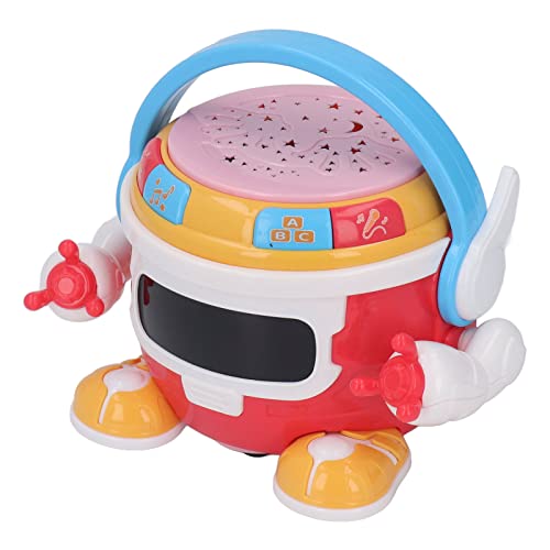 Trommel Percussion Spielzeug, Baby Trommel Roboter Spielzeug, 360 ° Drehbar, Musik Lichtprojektion, Zylindrisch, Pädagogisches Kinder Trommel Percussion Spielzeug (B) von KENANLAN