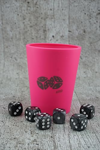 KENDi GAMES Würfelbecher Soft-Kunststoff - PINK - Good Luck - 6 Würfel – Kurzanleitung von KENDi GAMES