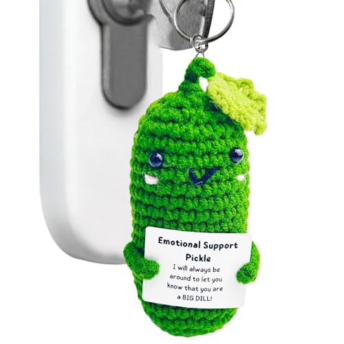 KERALI Emotionale Unterstützung Pickle, Pickle Häkelpuppe, süße gestrickte Gurkenpuppen Pickle Toys, emotionale Unterstützung Pickle Gurke Häkelpuppe für Frauen, Jungen, Mädchen von KERALI