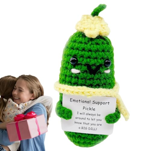 KERALI Emotionale Unterstützung Pickle, Pickle Häkelpuppe, süße gestrickte Gurkenpuppen Pickle Toys, emotionale Unterstützung Pickle Gurke Häkelpuppe für Frauen, Jungen, Mädchen von KERALI