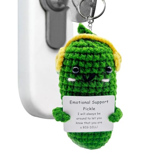 KERALI Emotionale Unterstützung Pickle, Pickle Häkelpuppe, süße gestrickte Gurkenpuppen Pickle Toys, emotionale Unterstützung Pickle Gurke Häkelpuppe für Frauen, Jungen, Mädchen von KERALI