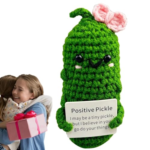 KERALI Emotionale Unterstützung Pickle, Pickle Häkelpuppe, süße gestrickte Gurkenpuppen Pickle Toys, emotionale Unterstützung Pickle Gurke Häkelpuppe für Frauen, Jungen, Mädchen von KERALI