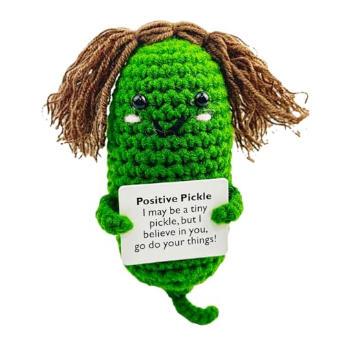 KERALI Emotionale Unterstützung Pickle, Pickle Häkelpuppe, süße gestrickte Gurkenpuppen Pickle Toys, emotionale Unterstützung Pickle Gurke Häkelpuppe für Frauen, Jungen, Mädchen von KERALI