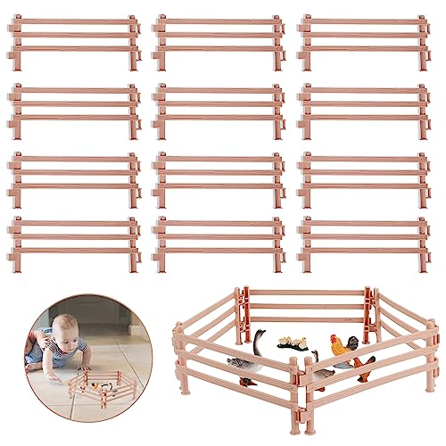 KERANEET 40 Stück Mini Pferd Corral 15 * 6.5cm Mini Zaun Bauernhof Bauernhof Kinder Pädagogische Geschenk Leicht Zu Installieren für DIY Gartenzaun Micro Landschaft Deko -Hell von KERANEET