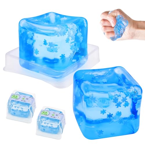 KERANEET Stressbälle Stress Spielzeug Kubisch Cube Stress Bälle Squeeze Toy Stress Relief Spielzeug Kinder Fidget Cube Stressbälle Blaues Stress Spielzeug Für Jungen Mädchen von KERANEET