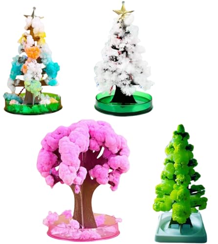 Crystal Magic Christmas Tree, Magic Growing Crystal Christmas Tree, Novelty Cherry Blossom Growing Trees, Funny Educational Party Toys DIY Christmas Tree, Christmas Desk Decor(4PCS-Set) von KERLYING