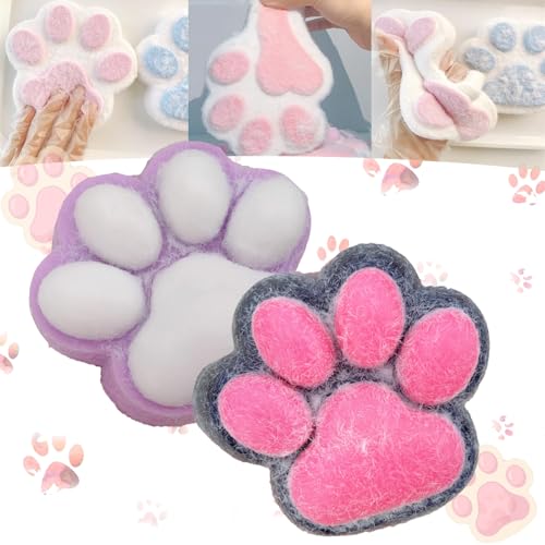 Cute Cat Paw Squishy,5.5In Giant Cat Paw Squishy Jumbo,Handmade Squishy Big Cat Paw,Kawaii Squishy Big Cat Paw Silicone Squeeze Toys,Novelty Jelly Soft Cat Claw Squeeze Toy for Kids(2PCS-A) von KERLYING