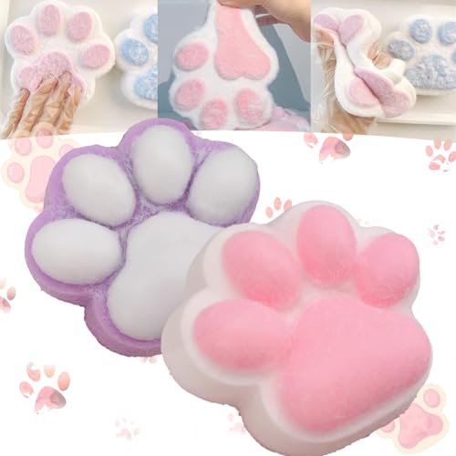 Cute Cat Paw Squishy,5.5In Giant Cat Paw Squishy Jumbo,Handmade Squishy Big Cat Paw,Kawaii Squishy Big Cat Paw Silicone Squeeze Toys,Novelty Jelly Soft Cat Claw Squeeze Toy for Kids(2PCS-B) von KERLYING