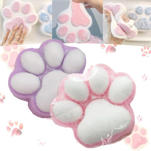 Cute Cat Paw Squishy,5.5In Giant Cat Paw Squishy Jumbo,Handmade Squishy Big Cat Paw,Kawaii Squishy Big Cat Paw Silicone Squeeze Toys,Novelty Jelly Soft Cat Claw Squeeze Toy for Kids(2PCS-D) von KERLYING