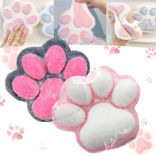 Cute Cat Paw Squishy,5.5In Giant Cat Paw Squishy Jumbo,Handmade Squishy Big Cat Paw,Kawaii Squishy Big Cat Paw Silicone Squeeze Toys,Novelty Jelly Soft Cat Claw Squeeze Toy for Kids(2PCS-E) von KERLYING