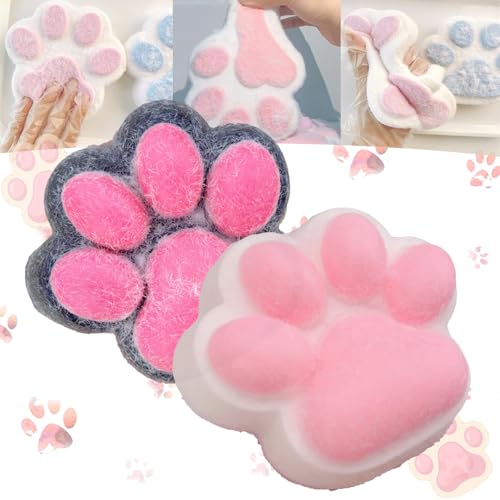 Cute Cat Paw Squishy,5.5In Giant Cat Paw Squishy Jumbo,Handmade Squishy Big Cat Paw,Kawaii Squishy Big Cat Paw Silicone Squeeze Toys,Novelty Jelly Soft Cat Claw Squeeze Toy for Kids(2PCS-J) von KERLYING