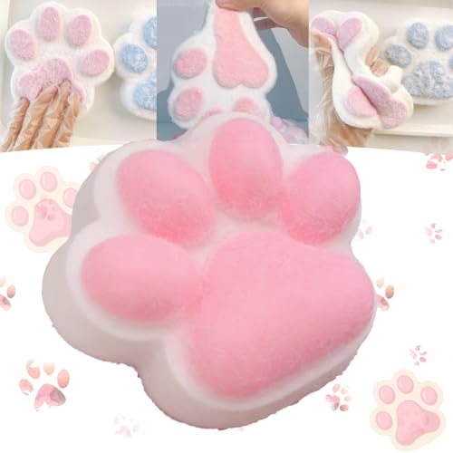 Cute Cat Paw Squishy,5.5In Giant Cat Paw Squishy Jumbo,Handmade Squishy Big Cat Paw,Kawaii Squishy Big Cat Paw Silicone Squeeze Toys,Novelty Jelly Soft Cat Claw Squeeze Toy for Kids(White) von KERLYING