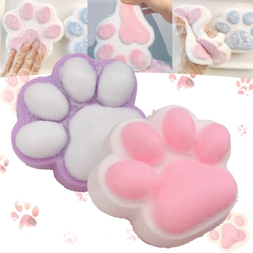 Niedliche Squishy-Katzenpfote, 5,5-Zoll-Riesen-Squishy-Jumbo mit Katzenpfote, handgefertigte Squishy-Großkatzenpfote, Kawaii-Squishy-Quetschspielzeug mit großer Katzenpfote aus Silikon, neuartiges wei von KERLYING