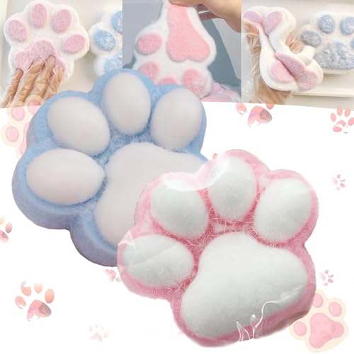 Niedliche Squishy-Katzenpfote, 5,5-Zoll-Riesen-Squishy-Jumbo mit Katzenpfote, handgefertigte Squishy-Großkatzenpfote, Kawaii-Squishy-Quetschspielzeug mit großer Katzenpfote aus Silikon, neuartiges wei von KERLYING