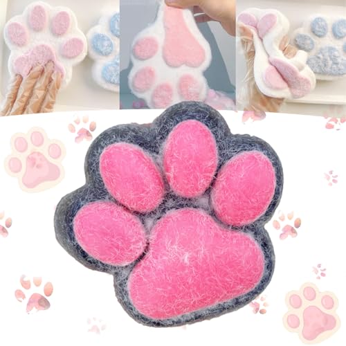 Niedliche Squishy-Katzenpfote, 5,5-Zoll-Riesen-Squishy-Jumbo mit Katzenpfote, handgefertigte Squishy-Großkatzenpfote, Kawaii-Squishy-Quetschspielzeug mit großer Katzenpfote aus Silikon, neuartiges wei von KERLYING