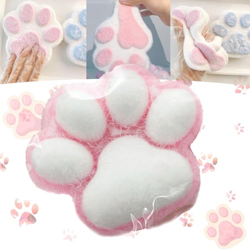 Niedliche Squishy-Katzenpfote, 5,5-Zoll-Riesen-Squishy-Jumbo mit Katzenpfote, handgefertigte Squishy-Großkatzenpfote, Kawaii-Squishy-Quetschspielzeug mit großer Katzenpfote aus Silikon, neuartiges wei von KERLYING