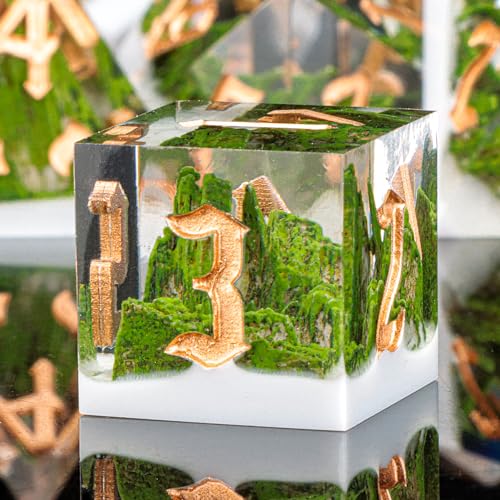 KERWELLSI Mountain Forest DND-Würfel-Set D&D aus Kunstharz, mit Geschenkbox, 7-teilig, natürliche, scharfe Kanten, Dungeons and Dragons, polyedrische Würfel und RPG-Würfel, D- und D-Würfel, KERWELLSI Mountain Forest DND-Würfel-Set D&D aus Kunstharz, mit Geschenkbox, 7-teilig, natürliche, scharfe Kanten, Dungeons and Dragons, polyedrische Würfel und RPG-Würfel, D- und D-Würfel, von KERWELLSI
