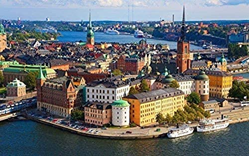 KESIMO Erwachsenenpuzzle 1000 Teile Papery Puzzle Großes klassisches Puzzle Stockholm Schweden Landschaft 38 * 26cm von KESIMO