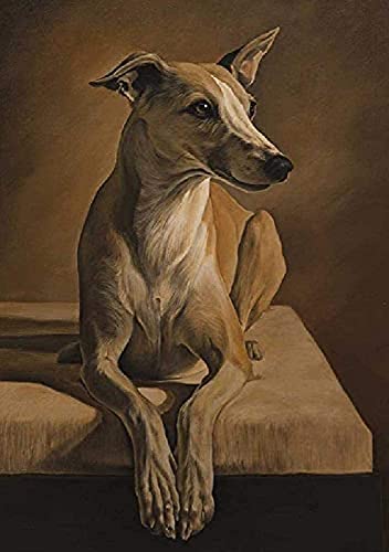 KESIMO Puzzles 1000 Teile Papery Puzzle DIY Italian Greyhound Dog Sitting On The Ground HolzpuzzlesKlassisches Puzzlespiel Puzzle Tolles Geschenk 38 * 26cm von KESIMO