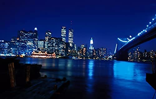 KESIMO Schweres Puzzle 1000 Teile City Bridges River Wolkenkratzer New York World Trade Center Manhattan Twin Towers 50x70CM von KESIMO
