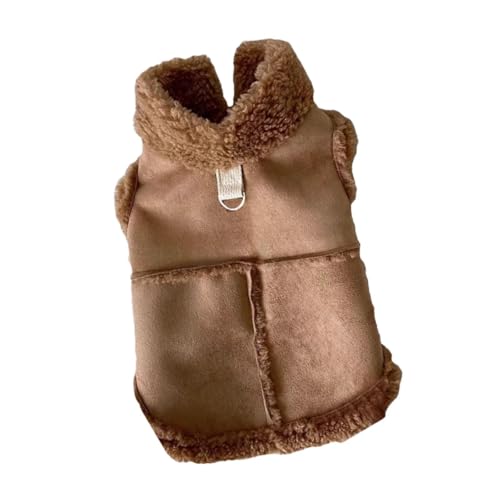 KESOTO Hunde Winterjacke, Schneeschutz für Haustiere mit D Ringen, Outdoor Bekleidung für Hunde Im Freien, Braun, M von KESOTO